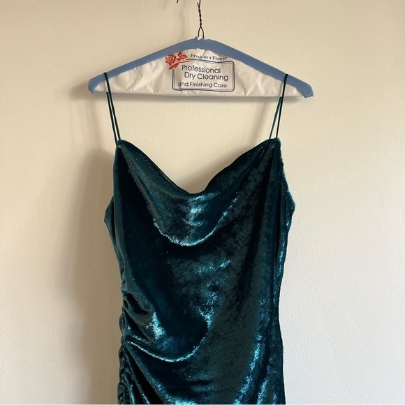 Cinq A Sept Shiny Astrid Dress in Teal Topaz - Picture 5 of 16